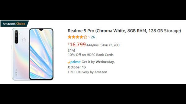 Realme 5 Pro (Chroma White, 8GB RAM, 128 GB Storage) Realme 5 Pro (Chroma White, 8GB RAM, 128 GB Storage)
