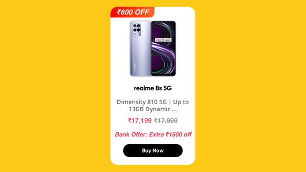 Realme 8s 5G (Universe Blue, 6GB+128GB) Realme 8s 5G (Universe Blue, 6GB+128GB)