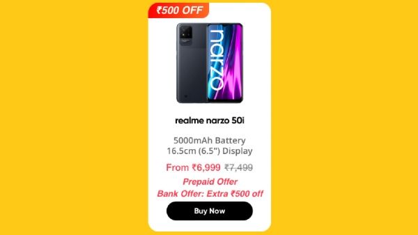 Realme Narzo 50i (Carbon Black, 2GB+32GB) Realme Narzo 50i (Carbon Black, 2GB+32GB)