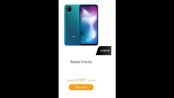 Rs. 3,000 off on Redmi 9 Activ Rs. 3,000 off on Redmi 9 Activ