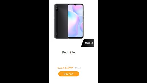 Rs. 2,200 off on Redmi 9A Rs. 2,200 off on Redmi 9A