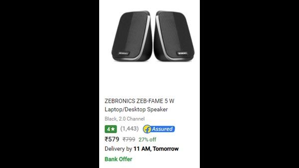 ZEBRONICS ZEB-FAME 5 W Laptop/Desktop Speaker ZEBRONICS ZEB-FAME 5 W Laptop/Desktop Speaker