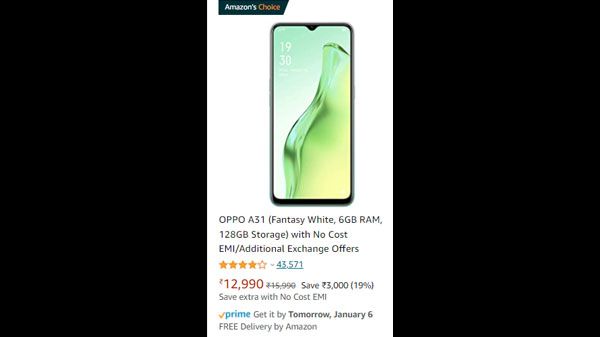 OPPO A31 (Fantasy White, 6GB RAM, 128GB Storage) OPPO A31 (Fantasy White, 6GB RAM, 128GB Storage)