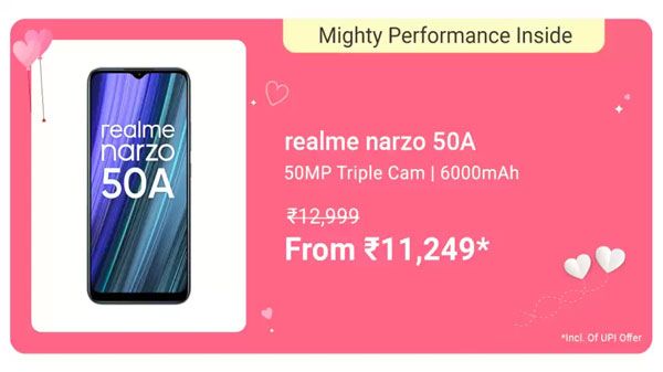 Realme Narzo 50A (Oxygen Blue, 64 GB) (4 GB RAM) Realme Narzo 50A (Oxygen Blue, 64 GB) (4 GB RAM)