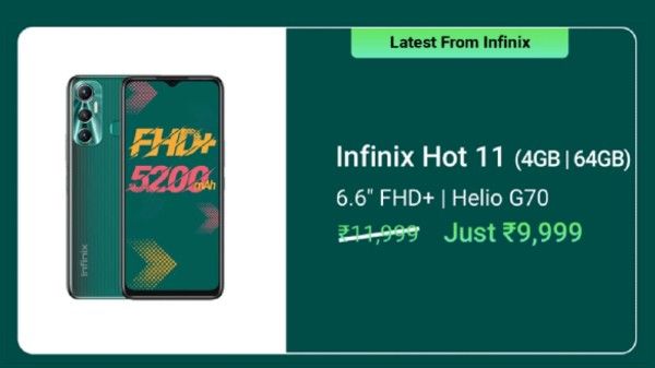Infinix Hot 11 (Emerald Green, 64 GB) (4 GB RAM) Infinix Hot 11 (Emerald Green, 64 GB) (4 GB RAM)