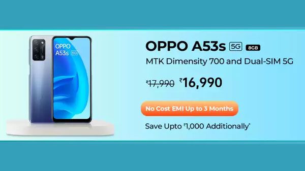 OPPO A53s 5G (Ink Black, 128 GB) (8 GB RAM) OPPO A53s 5G (Ink Black, 128 GB) (8 GB RAM)
