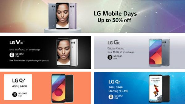 Offers on LG smartphones: Upto 50% off on LG V30 Plus, LG G6 and more Offers on LG smartphones: Upto 50% off on LG V30 Plus, LG G6 and more