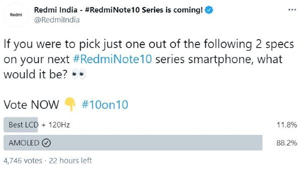 Redmi Note 10 Display Technology Teased: LCD Or AMOLED? Redmi Note 10 Display Technology Teased: LCD Or AMOLED?