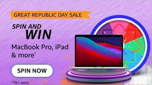 Amazon Great Republic Day Sale Spin & Win Quiz: Win MacBook Pro, iPad Amazon Great Republic Day Sale Spin & Win Quiz: Win MacBook Pro, iPad