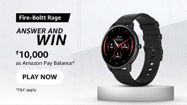 Amazon Fire-Boltt Rage Quiz Answers: Win Rs. 10,000 Amazon Fire-Boltt Rage Quiz Answers: Win Rs. 10,000