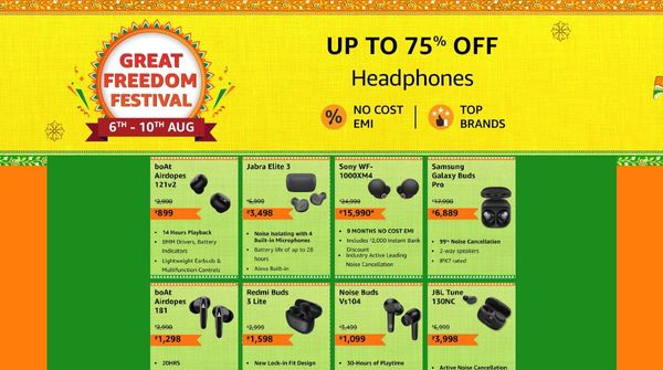 Amazon Great Freedom Festival Sale: Up To 70% Off On Earbuds Amazon Great Freedom Festival Sale: Up To 70% Off On Earbuds