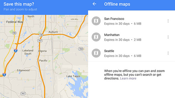 ઑફલાઇન નકશા