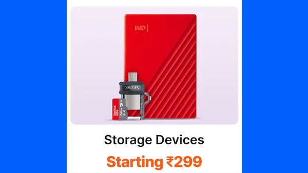સ્ટોરેજ ડીવાઈસ રૂ. 299 થી શરૂ
