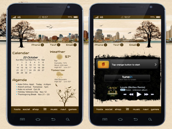 Android home screens Android home screens
