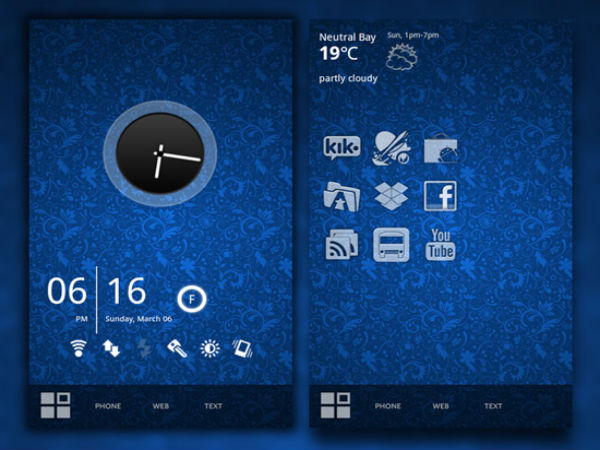 Android home screens