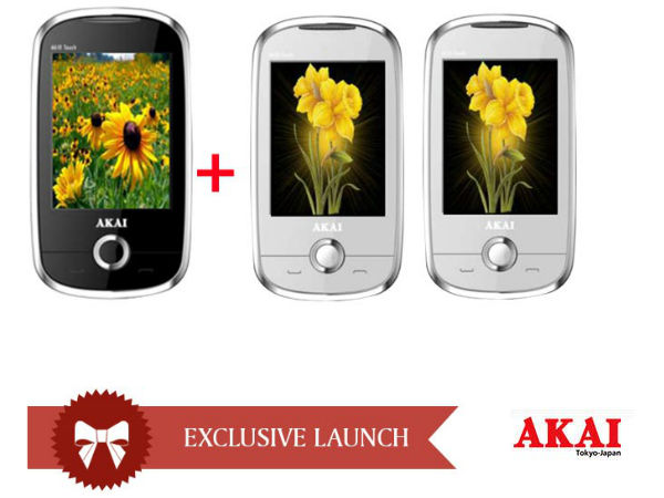 Akai 6610-Dual Sim with Full Touch-Black-Buy One Get 2 White free