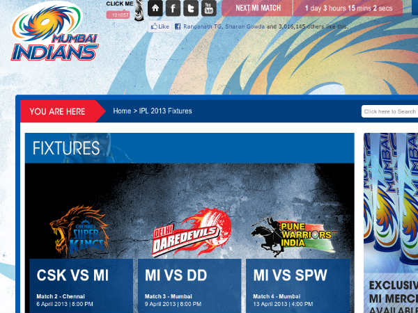 www.mumbaiindians.com