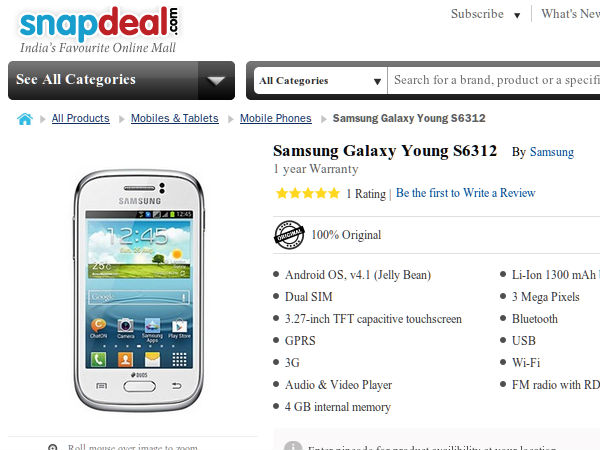 samsung galaxy young deal   