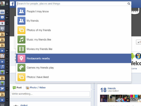 Facebook graph search