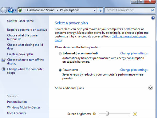 Your laptop Power Plan