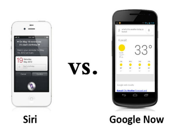 Google Now Vs Siri Google Now Vs Siri