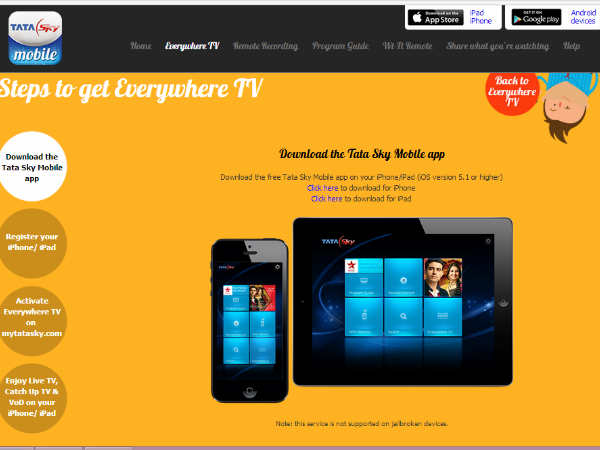 How to download Tata Sky application 