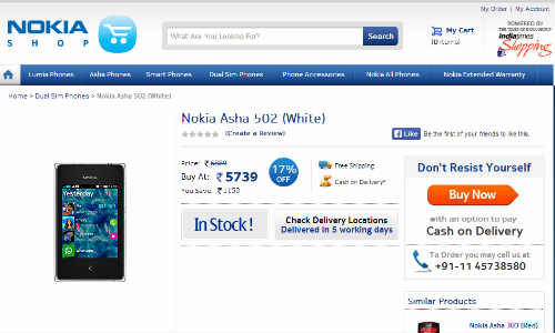 आ गया 5,739 रुपए में नोकिया आशा 502 ड्युल सिम फोन 