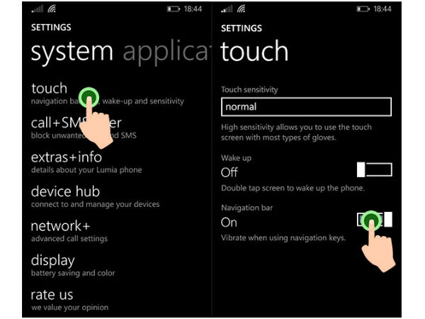 Turn Off Navigation Key Vibration