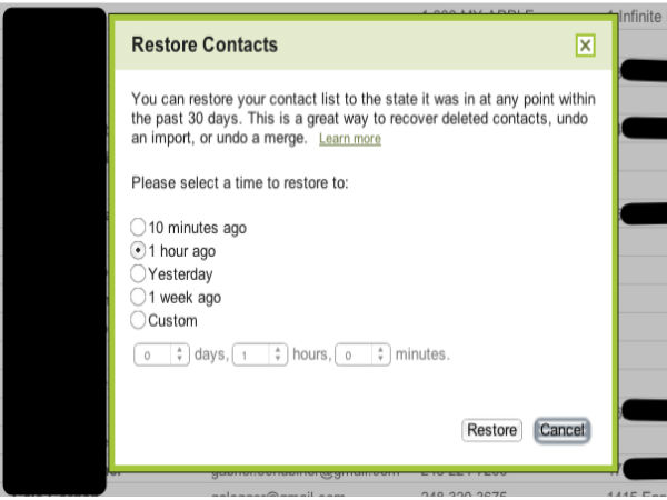 Restore Your Contacts List