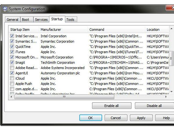 Disable startup programs Disable startup programs