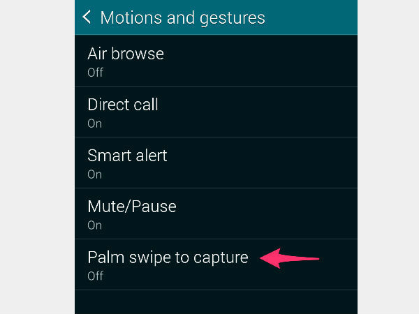 Palm swipe Palm swipe