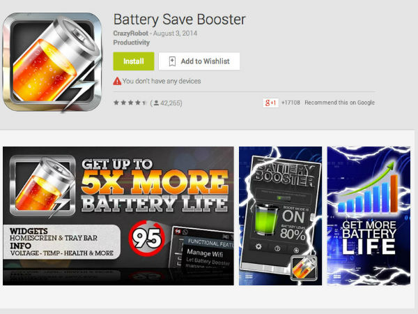 Battery Save Booster Battery Save Booster