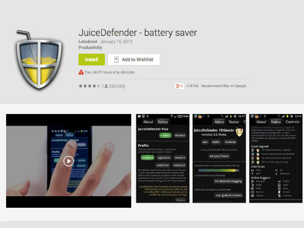 JuiceDefender – Battery Saver