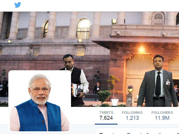 ट्विटर पर विश्व नेताओं में तीसरे स्थान पर मोदी