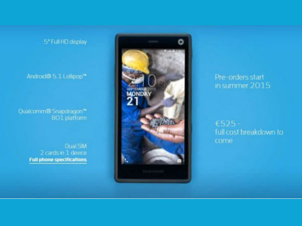 फेयरफोन 2 के फीचर्स