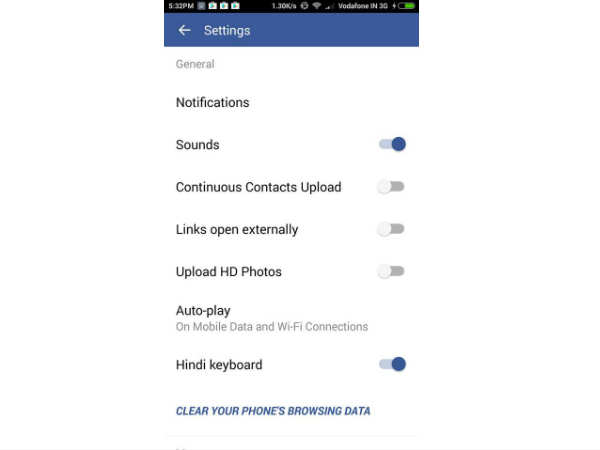 Select hindi keyboard