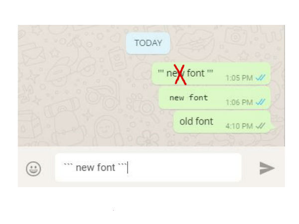 (''') यह नहीं  (```)