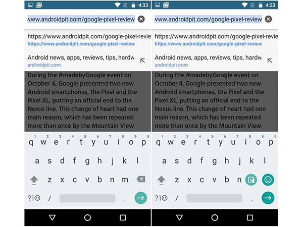 गूगल कीबोर्ड को छोटा करना