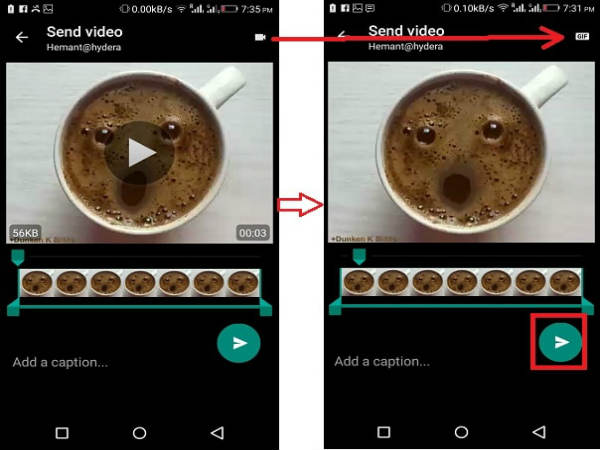 व्‍हाट्सएप पर GIF को कैसे भेजें