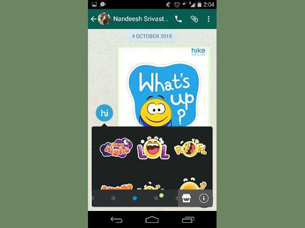 व्‍हाट्सएप पर कैसे भेजें हाईक स्‍टीकर्स 