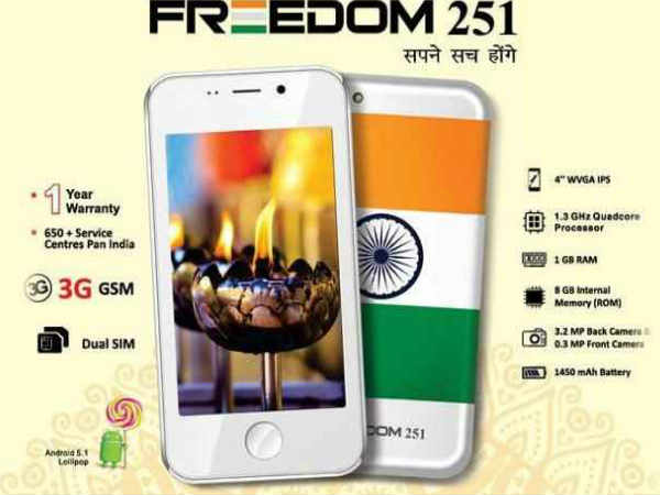 फ्रीडम 251 फीचर्स 