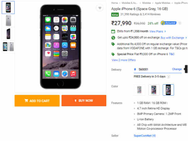 फ्लिप्कार्ट सेल मचा रही हैं धमाल, 27,900 में मिल रहा है iPhone 6