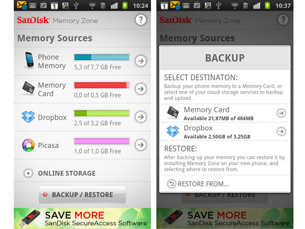  SanDisk Memory Zone (Android)