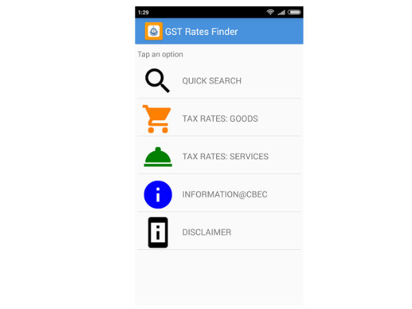 GST Rate Finder GST Rate Finder
