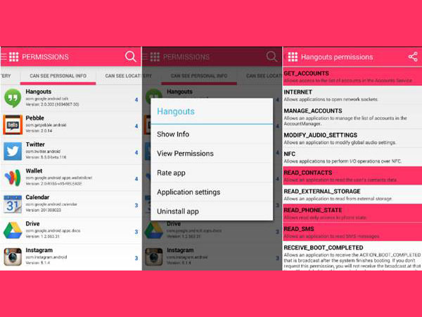 एप्प पर्मिशन को मैनेज करें