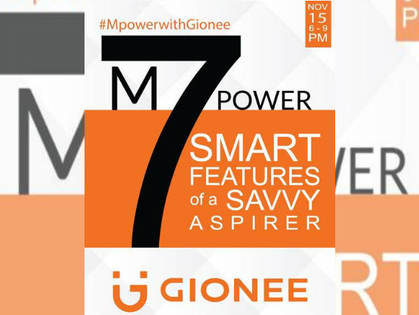 5000mAh बैटरी के साथ 15 नवंबर को लॉन्च होगा Gionee M7 Power 