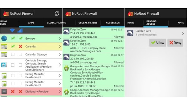 NoRoot फ़ायरवॉल का उपयोग कर 