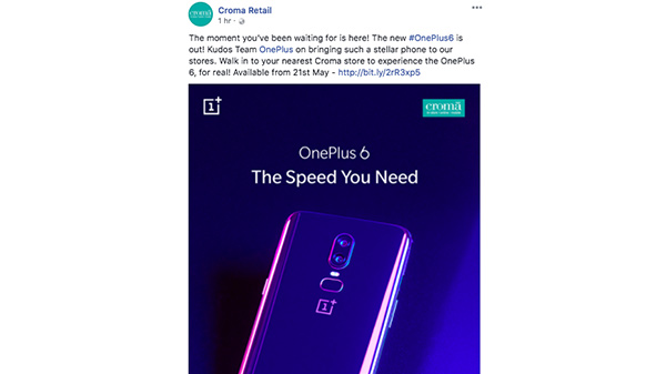 क्रोमा रिटने ने वनप्लस  को दिया धन्यवाद 