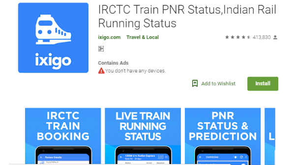 Ixigo indian rail train IRCTC Ixigo indian rail train IRCTC