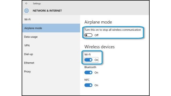 4. लैपटॉप के वाई-फाई और ब्‍लूटूथ को बंद रखें